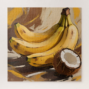 Bananen-Kokosnuss-Stillleben