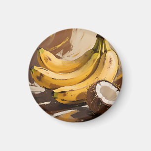 Bananen-Kokosnuss-Stillleben Magnet