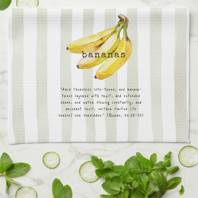 Bananen - Koranvers Geschirrtuch (Gefaltet)