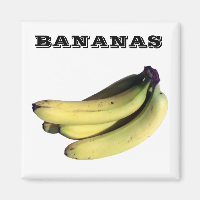 Bananen - (Kühlschrankmagnet Sqare) Magnet (Vorne)