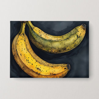 Bananen mit schwarzem Hintergrund Button