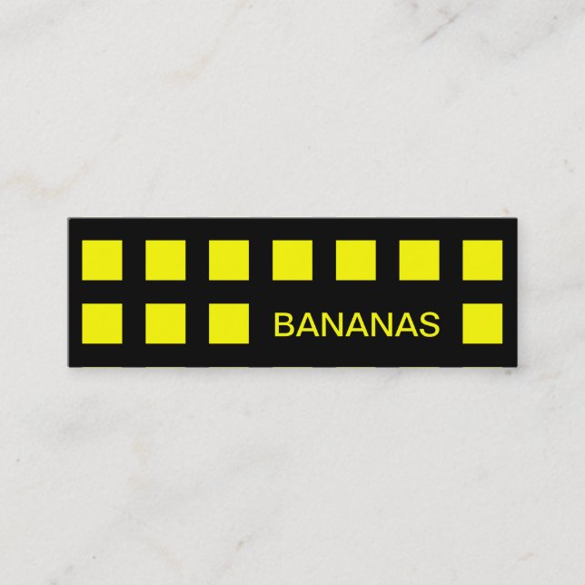 BANANEN (Modquadrate) Mini Visitenkarte (Vorderseite)