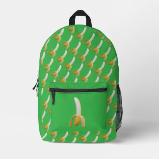 Bananen-Muster auf grünem Hintergrund Bedruckter Rucksack