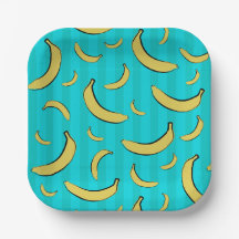 Bananen-Muster-Papierteller