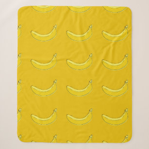 Bananen, Nahtloses Muster mit Bananen, Nahrungsmit Sherpadecke