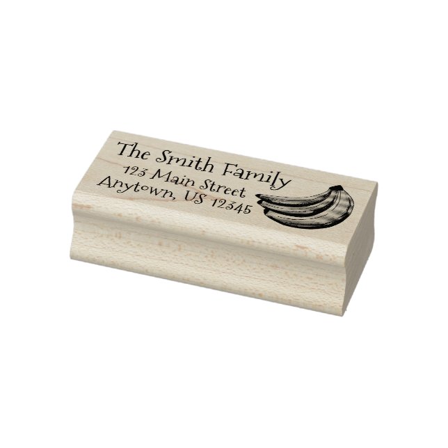 Bananen Obstladen Feinschmecker Adresse Gummistempel (Stempel)