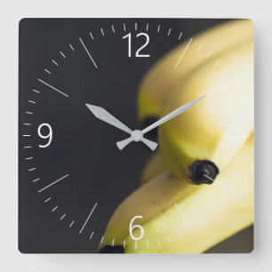 Bananen Quadratische Wanduhr