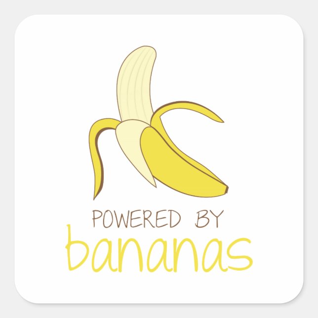 Bananen Quadratischer Aufkleber (Vorderseite)