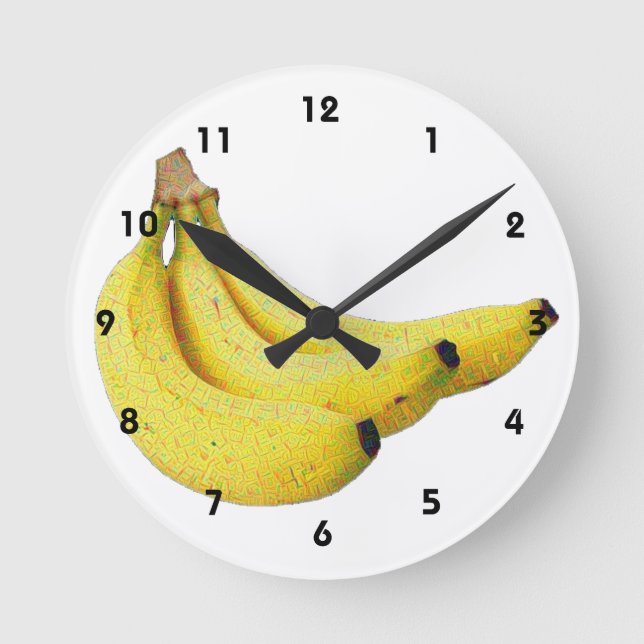 Bananen Runde Wanduhr (Vorderseite)