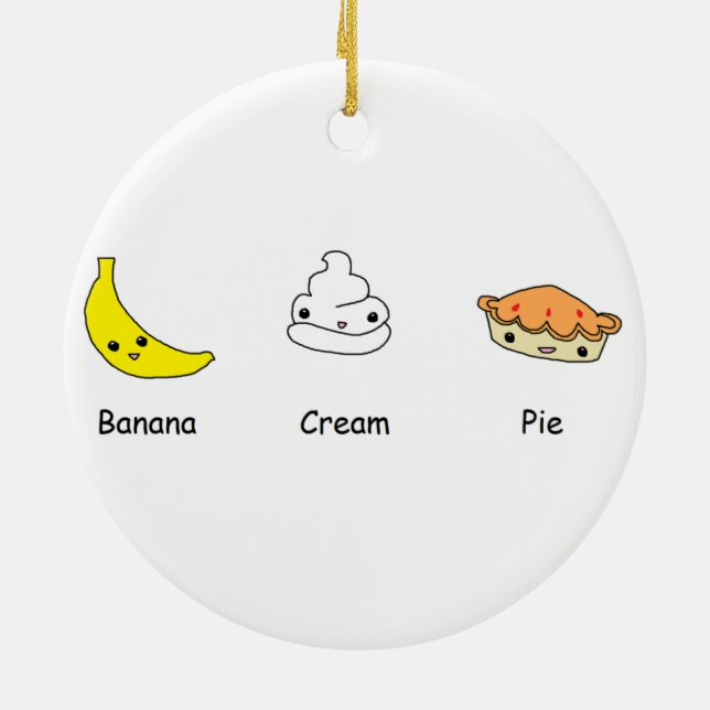 Bananen-Sahnetorten-Freunde Keramikornament (Hinten)
