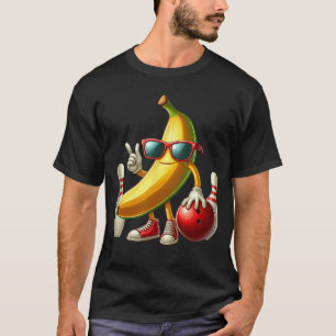 Bananen-Sonnenbrille spielt Bowling Lustige Frucht T-Shirt