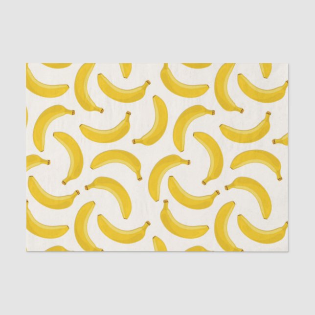Bananen-tropische Frucht-Druck, Gelb und Weiß Seidenpapier (Vorderseite)