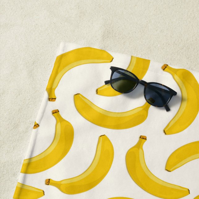 Bananen-tropische Frucht-Druck, Gelb und Weiß Strandtuch (Beispiel)