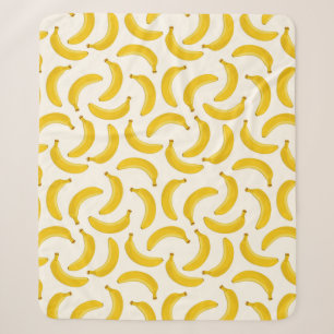 Bananen Tropischer Obstdruck, Gelb und Weiß Sherpadecke
