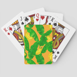 Bananen und Blätter Aquarellgestaltung Spielkarten
