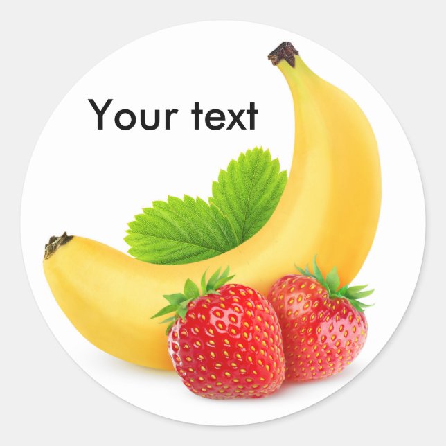 Bananen und Erdbeeren Runder Aufkleber (Vorderseite)