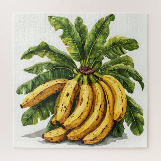 Bananen und ihre grünen Blätter