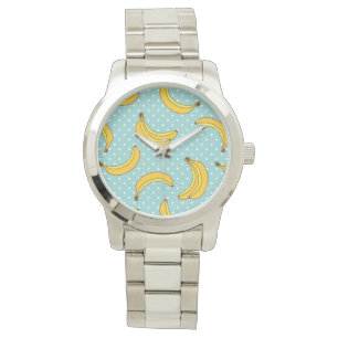 Bananen und Polk-Punkte Armbanduhr