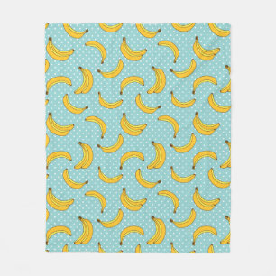 Bananen und Polk-Punkte Fleecedecke