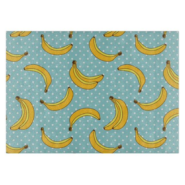 Bananen und Polk-Punkte Schneidebrett (Vorderseite)