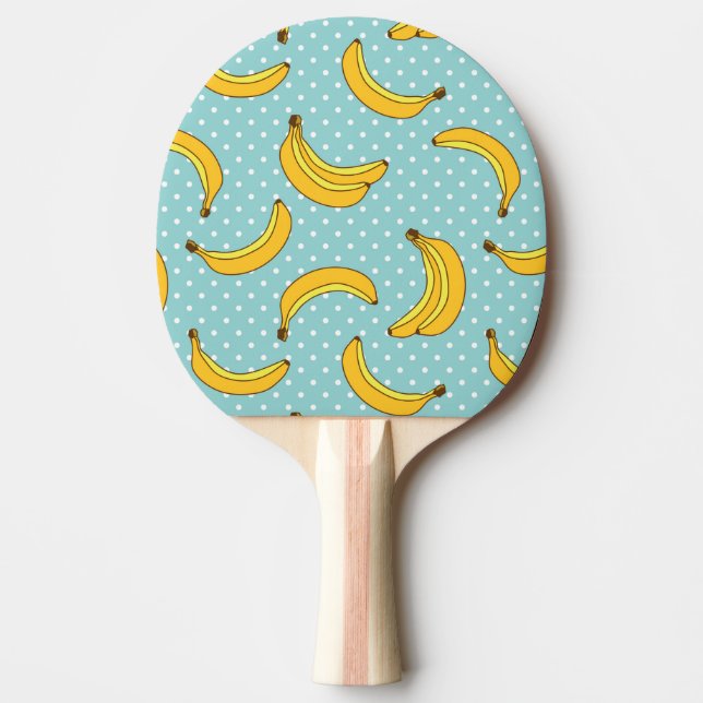 Bananen und Polk-Punkte Tischtennis Schläger (Vorderseite)