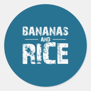 Bananen und Reis Runder Aufkleber