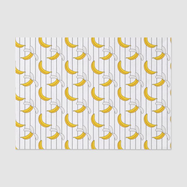 Bananen und Streifen Druckmuster Seidenpapier (Vorderseite)