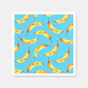 Bananen-Wasserfarben-Muster Serviette