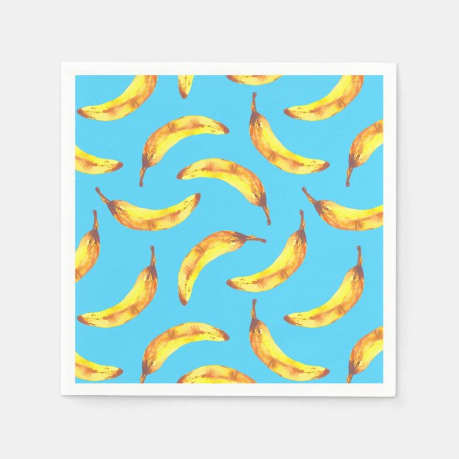 Bananen Wasserfarbmuster Serviette (Vorderseite)