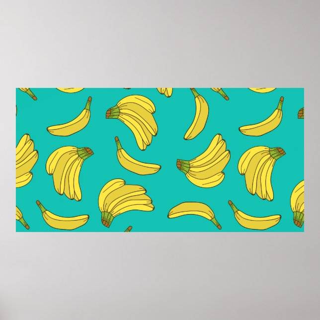 Bananen zeichnen ein nahtloses Muster. Skettelust Poster (Vorne)
