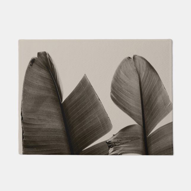 Bananenbaum-Blätter in Sepia Fußmatte (Vorderseite)
