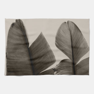 Bananenbaum-Blätter in Sepia Geschirrtuch