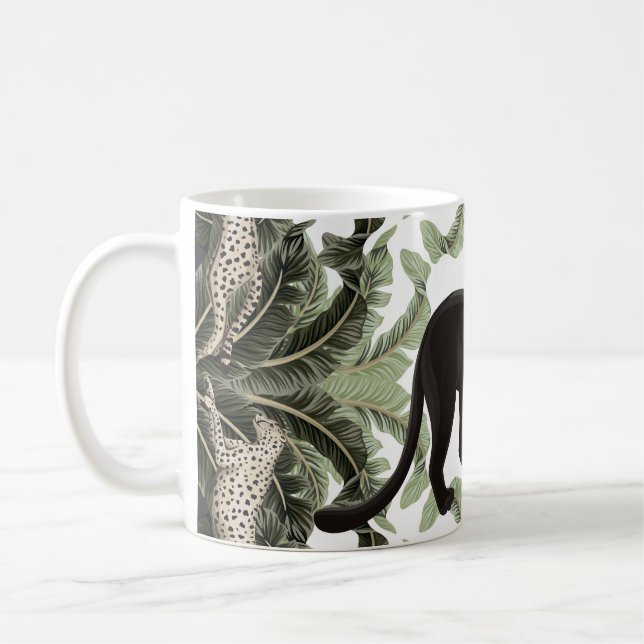 Bananenbaum Gepard Tropisches Muster Kaffeetasse (Links)