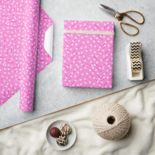 Bananenblätter und Blume rosa, botanisch Geschenkpapier