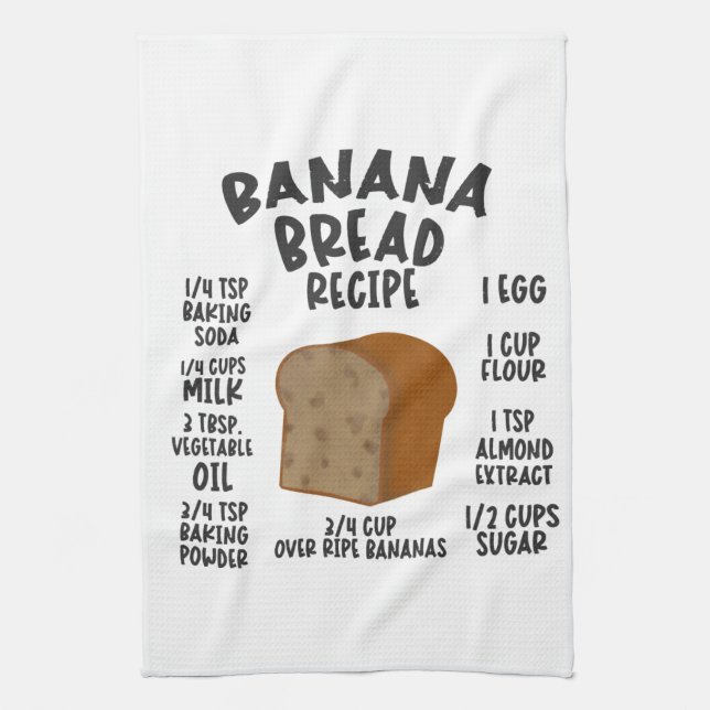 Bananenbrot Rezept Geschirrtuch (Vertikal)