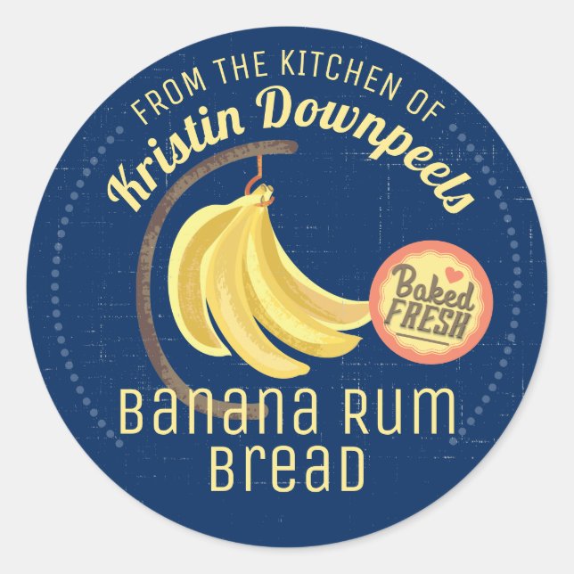 Bananenbrot Zuhause-Konservierung aus der Küche Runder Aufkleber (Vorderseite)