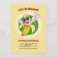 Bananencharakter Geburtstagspartei Einladung