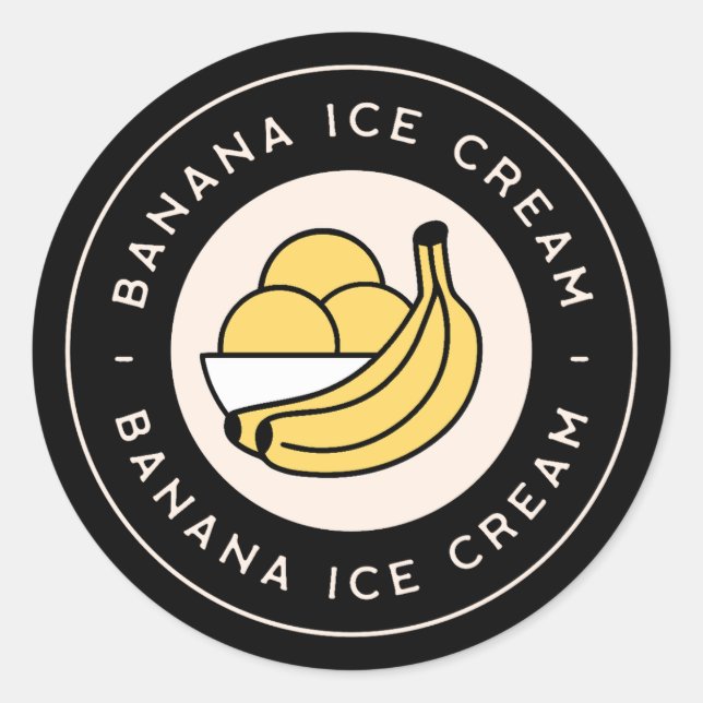 Bananeneis-Geschmack Runder Aufkleber (Vorderseite)