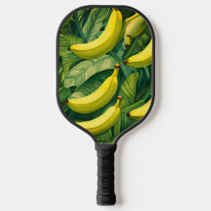 Bananenfrüchte und Blätter Tropisches Flair  Pickleball Schläger