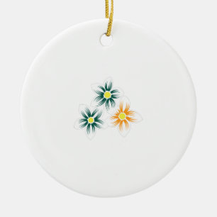 Bananengelb, dunkelblau grün, dekorativ keramik ornament