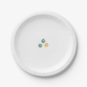 Bananengelb, dunkelblau grün, dekorativ pappteller