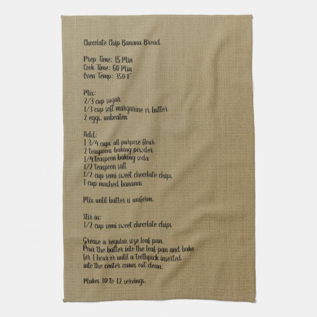 Bananenkuchen - Leinen - Geschirrtuch (Vertikal)