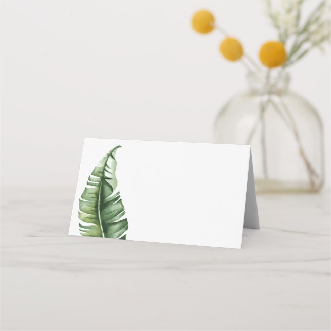 Bananenleaf und Cabana Streifen im Mittelalter Platzkarte (Vorderseite)