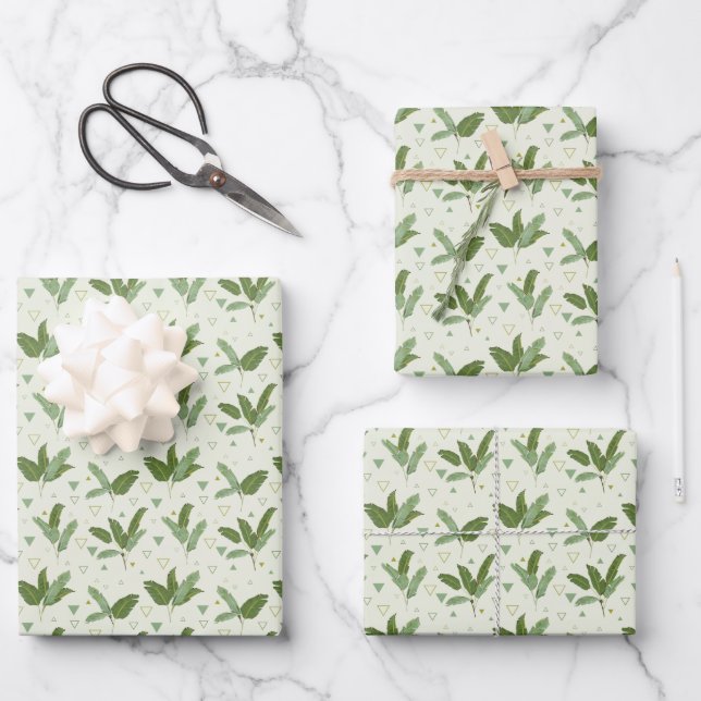 Bananenleder mit Dreiecken Geschenkpapier Set (Vorderseite)