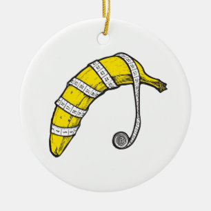🍌 Bananenmessung, Pop-Art Keramik Ornament