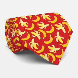 Bananenmuster mit rotem Hintergrund Krawatte