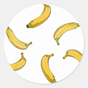 Bananenmuster-Zeichnung Runder Aufkleber
