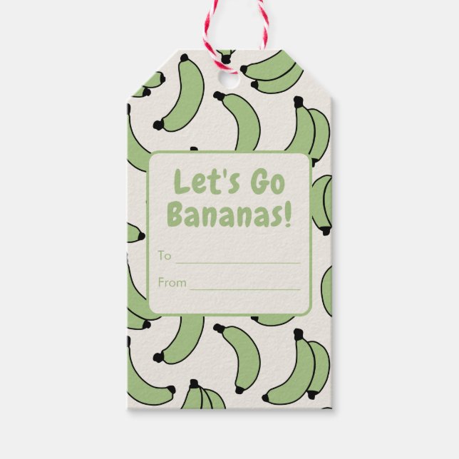 Bananenparade Hellgrüne Geschenkanhänger (Vorderseite)