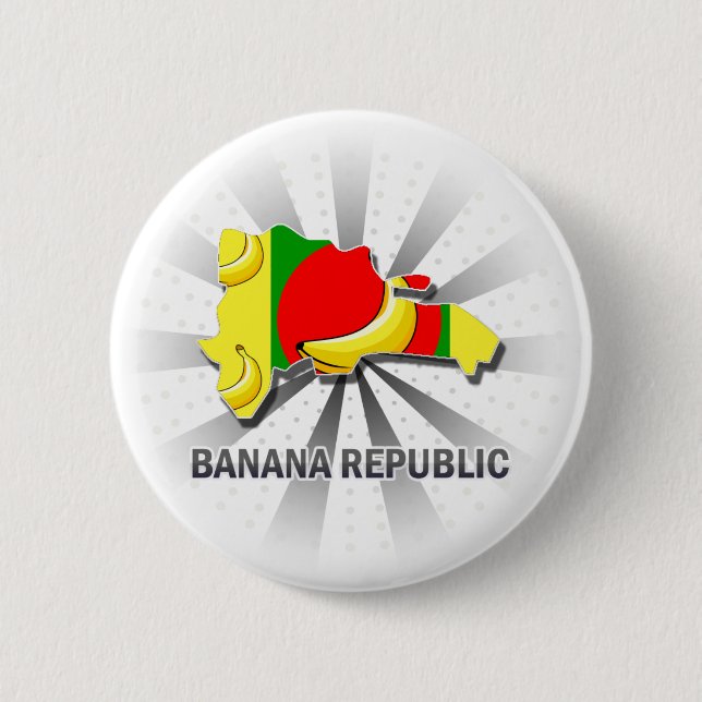 Bananenrepublik-Flaggen-Karte 2,0 Button (Vorderseite)