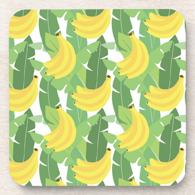 Bananenstaub und Obstmuster Getränkeuntersetzer (Vorderseite)